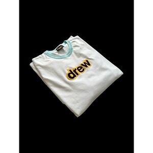 Drew House Ringer Tshirt White Teal Oversized One Size Justin Bieber Rare Colors